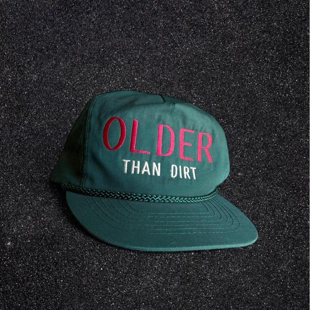 Vintage Otto Cap Older Than Dirt Rope Hat Green Snapback Adjustable Gorpcore